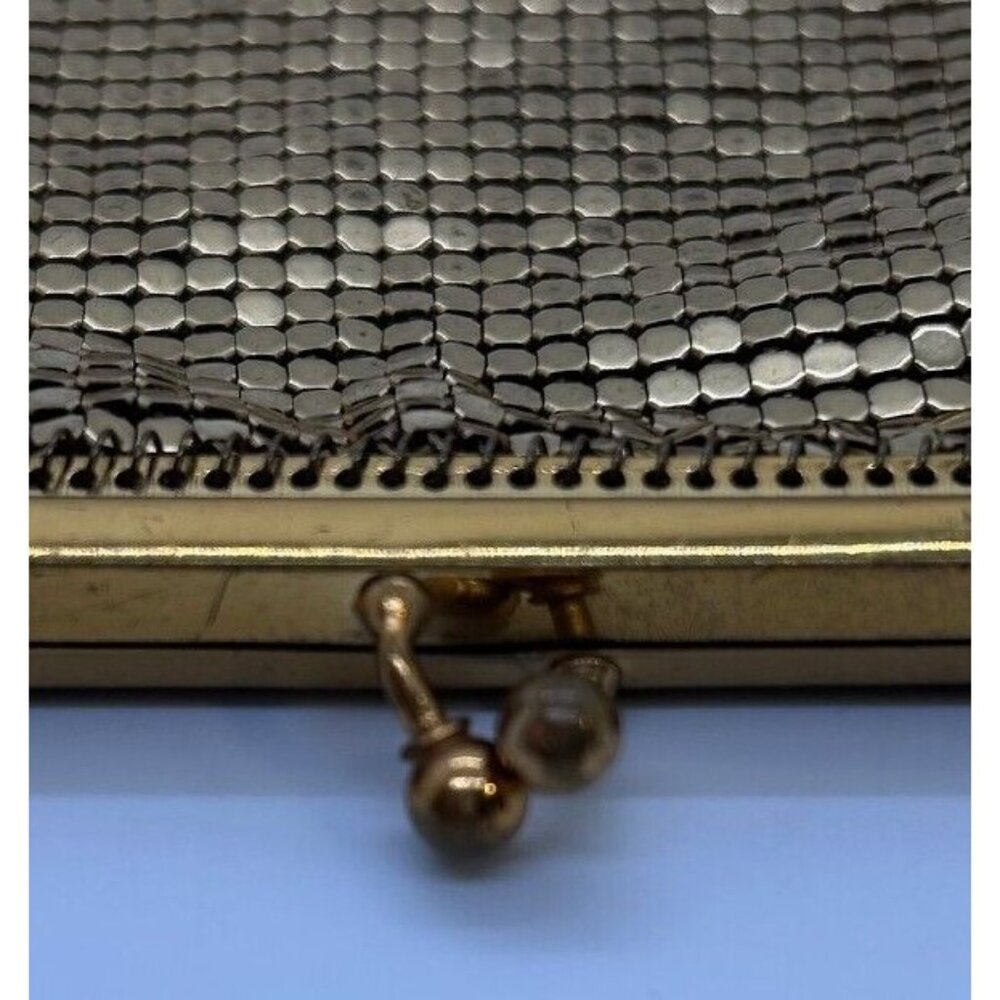 Vintage Whiting & Davis Gold Mesh Evening Bag Purse Clutch Formal Wedding 1950s - Picture 4 of 16